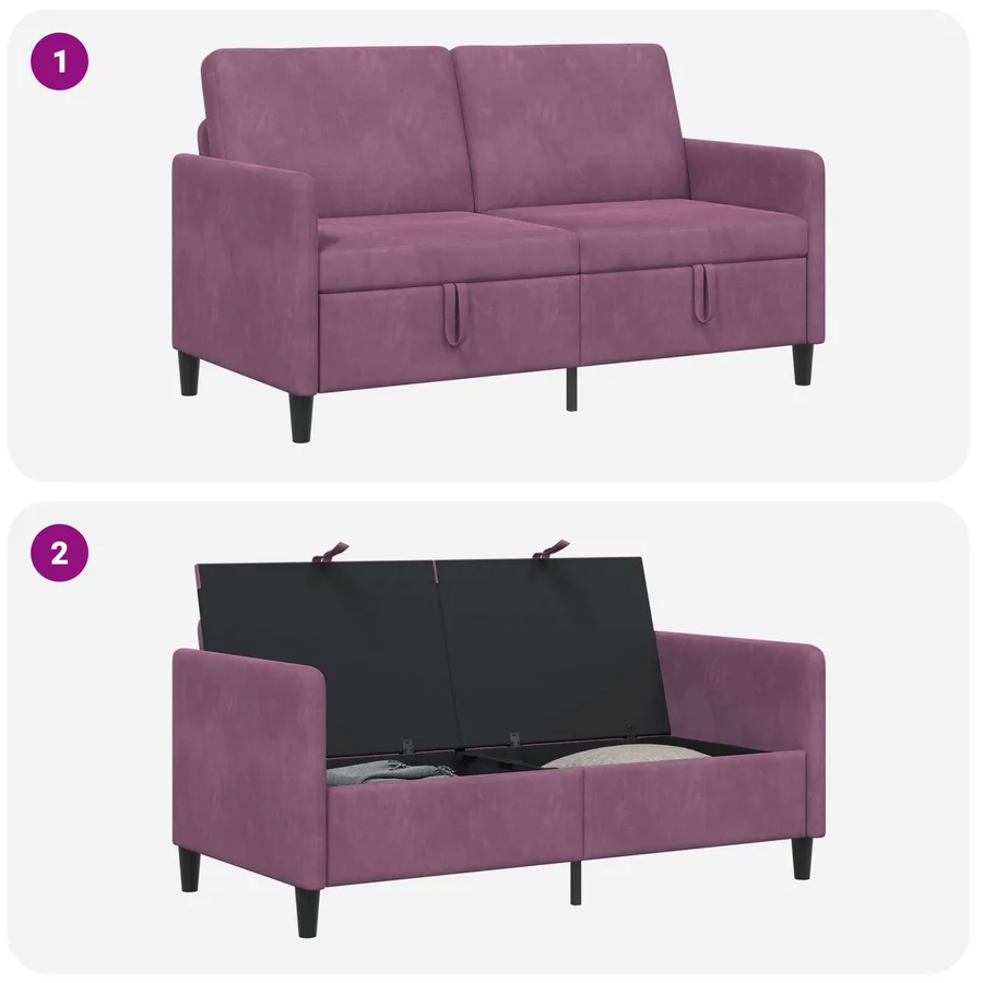Sofa avec rangement Pourpre 152 x 78 x 87 cm Polyester - 5