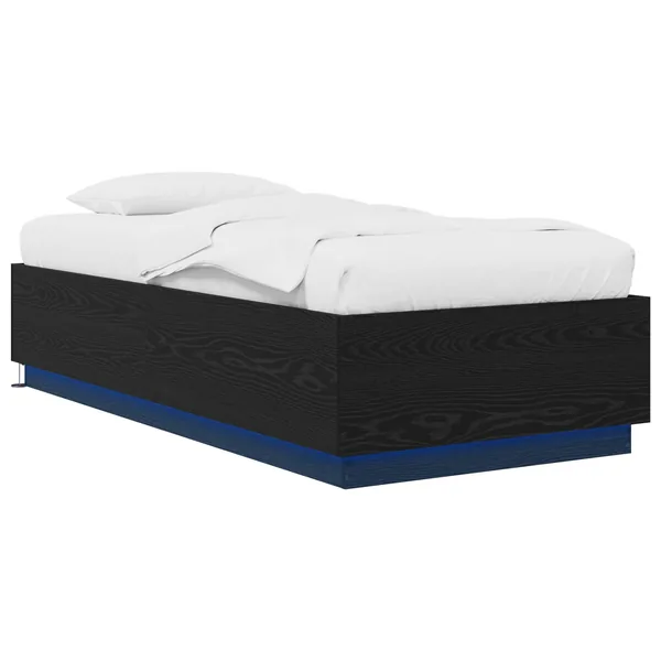 Cadre de lit avec LED Chêne noir 80 x 200 cm Bois d'ingénierie