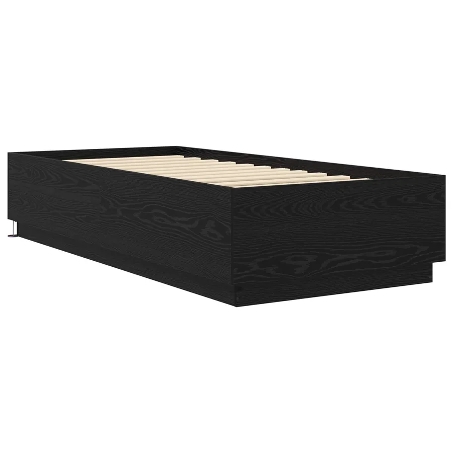 Cadre de lit avec LED Chêne noir 80 x 200 cm Bois d'ingénierie - 2