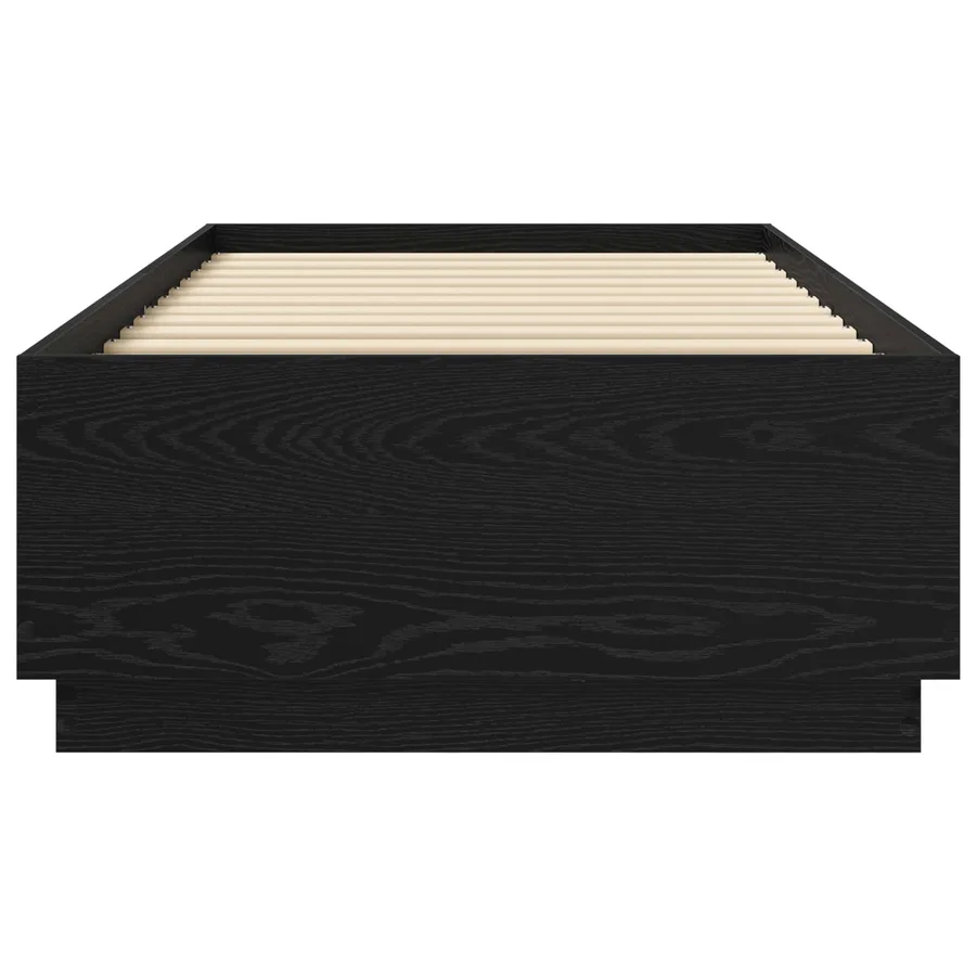 Cadre de lit avec LED Chêne noir 80 x 200 cm Bois d'ingénierie - 3