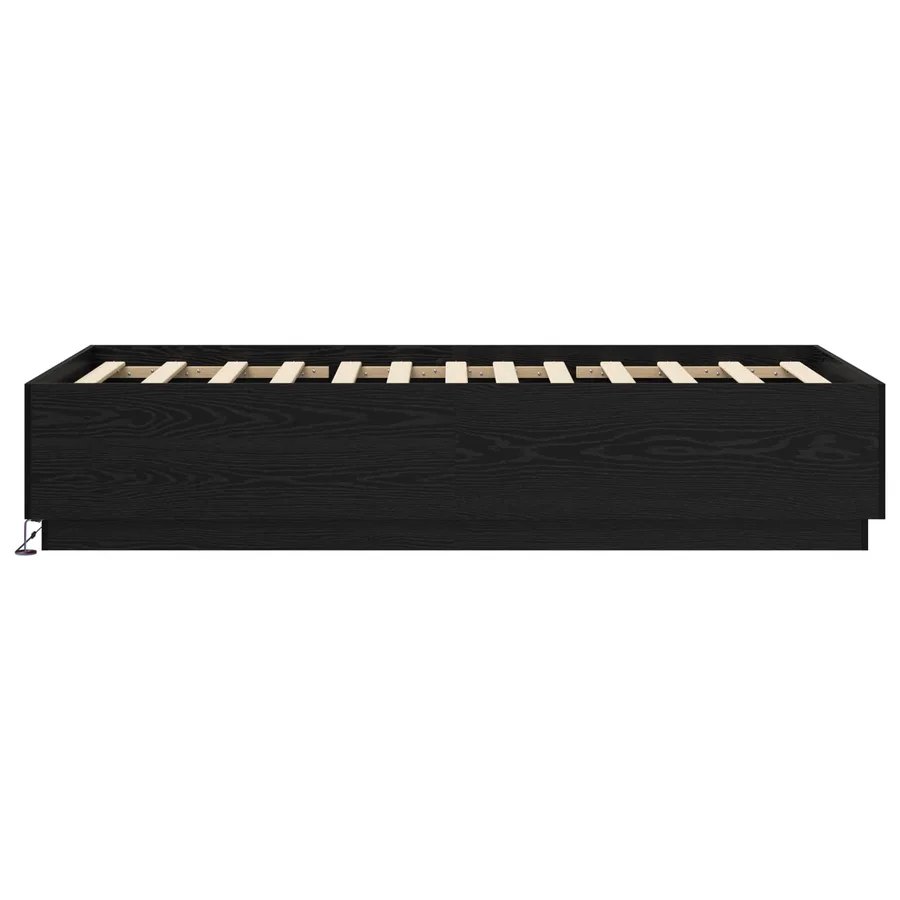 Cadre de lit avec LED Chêne noir 80 x 200 cm Bois d'ingénierie - 4