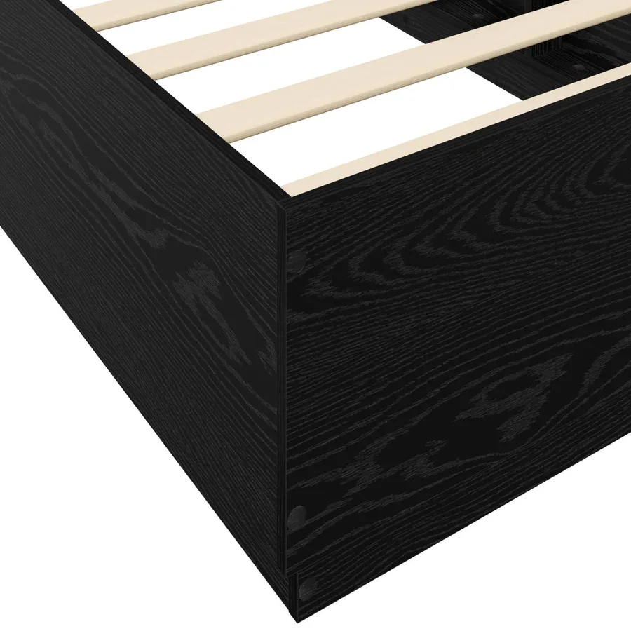 Cadre de lit avec LED Chêne noir 80 x 200 cm Bois d'ingénierie - 6