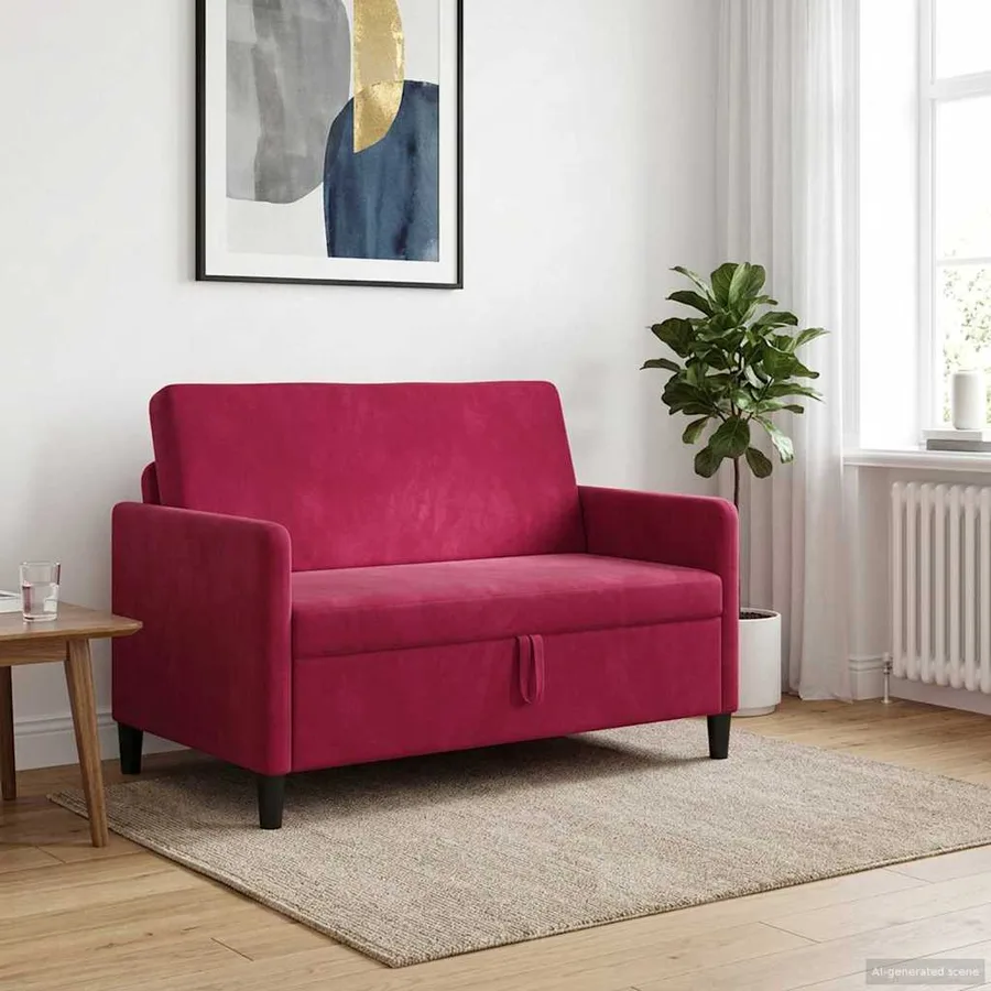 Sofa avec rangement Bordeaux 122 x 78 x 87 cm Polyester - 3