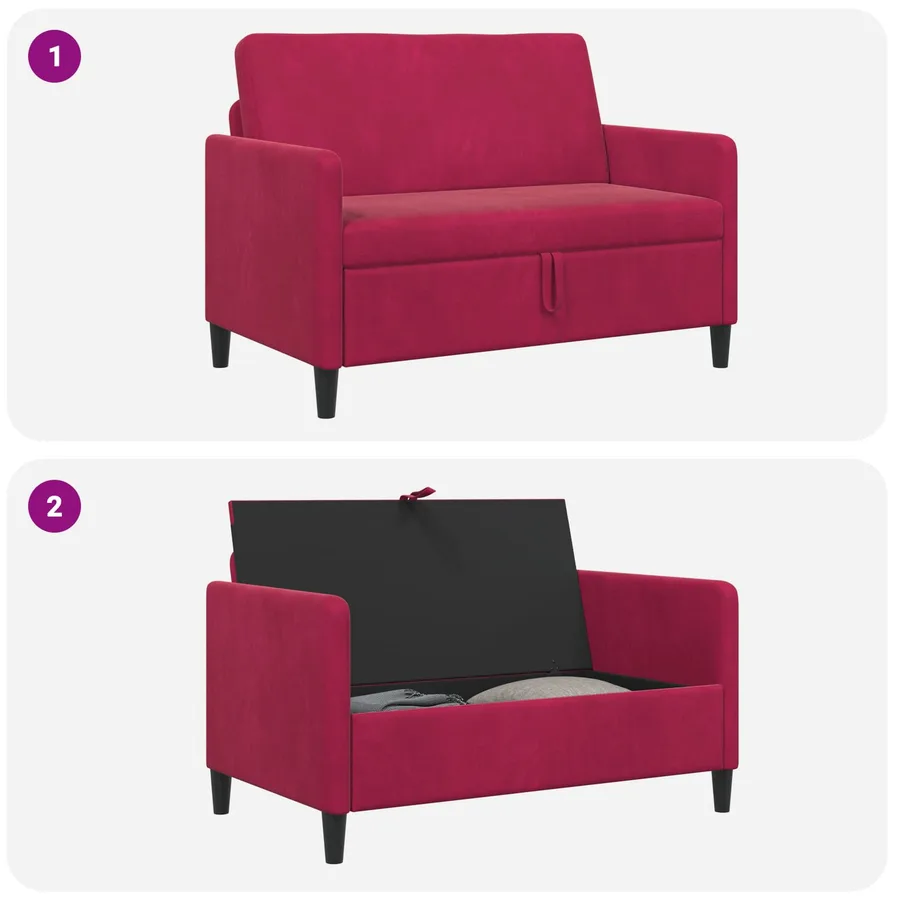 Sofa avec rangement Bordeaux 122 x 78 x 87 cm Polyester - 6
