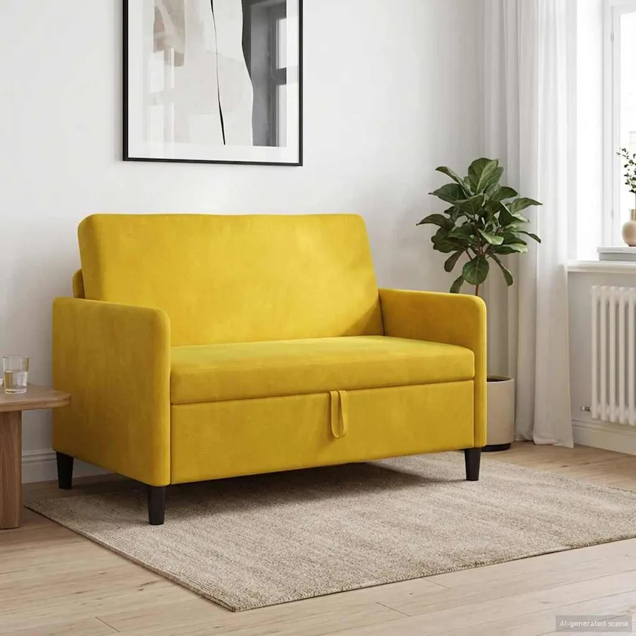 Sofa avec rangement Jaune 122 x 78 x 87 cm Polyester