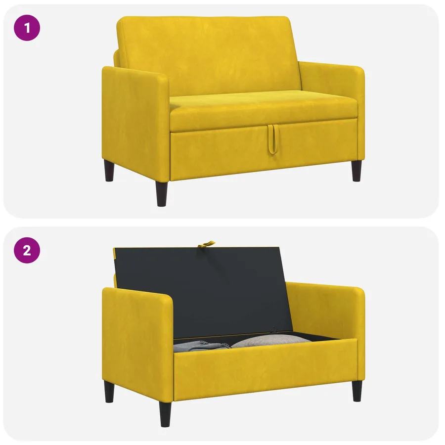 Sofa avec rangement Jaune 122 x 78 x 87 cm Polyester - 6