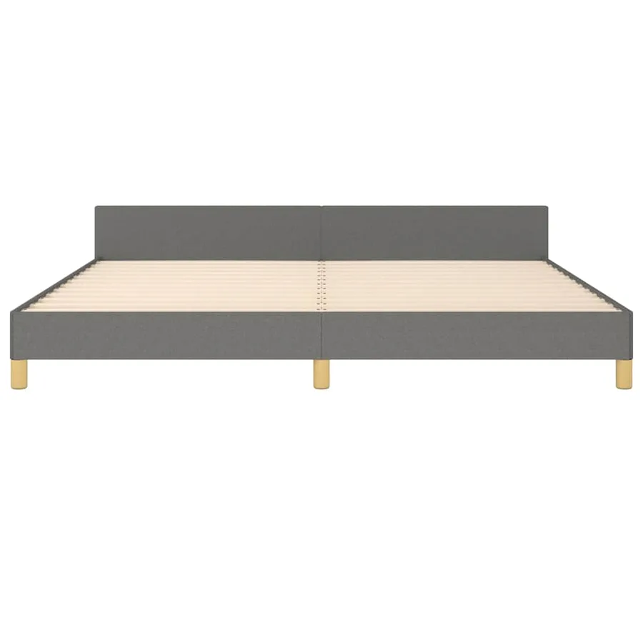 Cadre de lit sans matelas gris foncé 200x200 cm tissu - 5