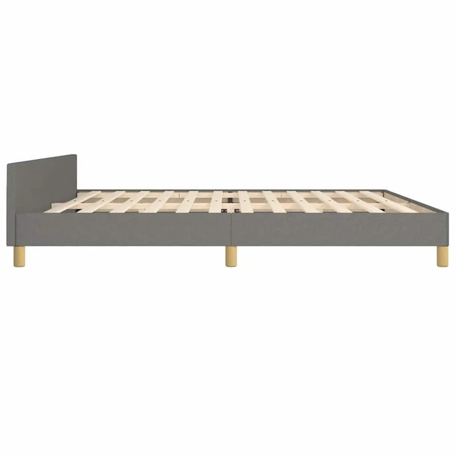 Cadre de lit sans matelas gris foncé 200x200 cm tissu - 6