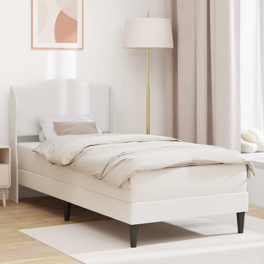Cadre de lit avec tête de lit Blanc 100 x 200 cm Simili cuir