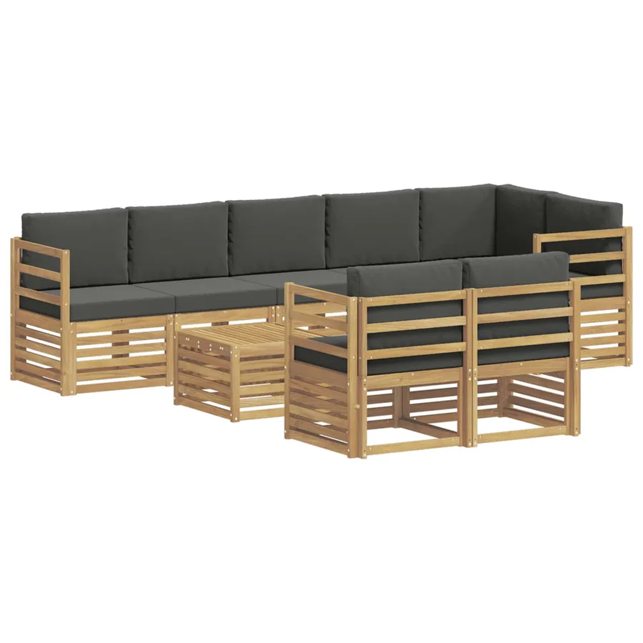 Ensemble de canapés d'extérieur 8 pcs Blanc et anthracite - 2