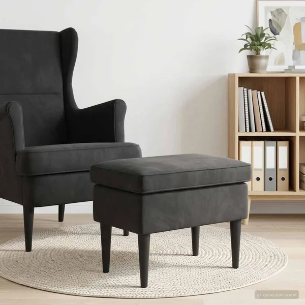 Pouf Noir 55 x 35 x 41 cm Velours