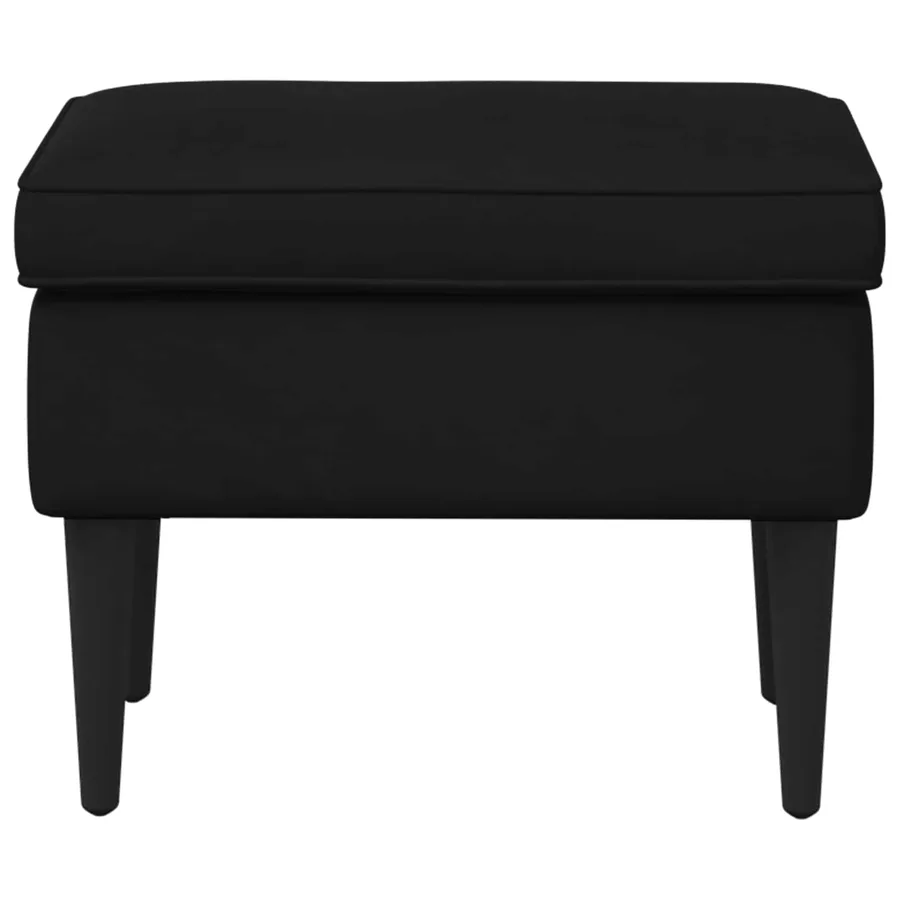 Pouf Noir 55 x 35 x 41 cm Velours - 3