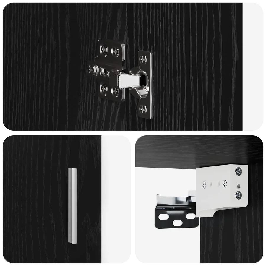 Étagère Murale Montage mural Chêne noir 80 x 36 x 80 cm - 7