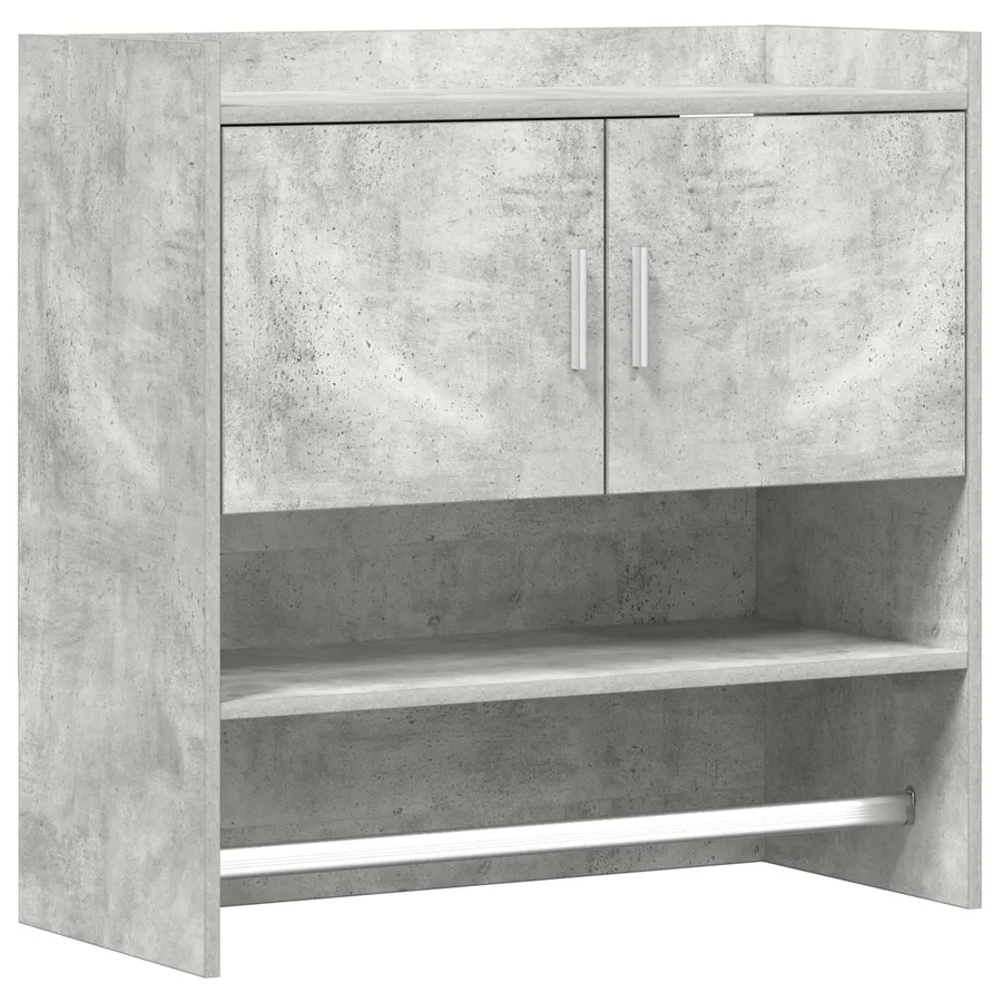 Étagère Murale Montage mural Gris béton 80 x 36 x 80 cm - 2