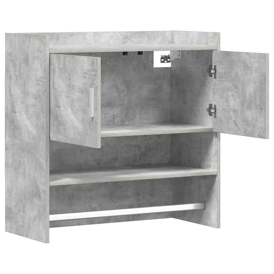 Étagère Murale Montage mural Gris béton 80 x 36 x 80 cm - 4
