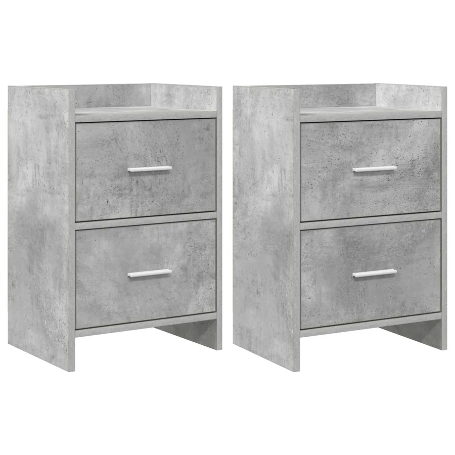 Tables de chevet 2 pcs Gris béton 40 x 30 x 60 cm