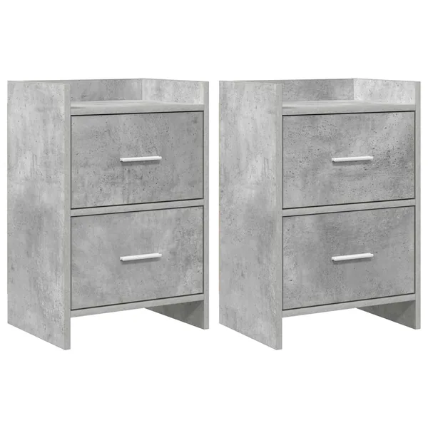 Tables de chevet 2 pcs Gris béton 40 x 30 x 60 cm