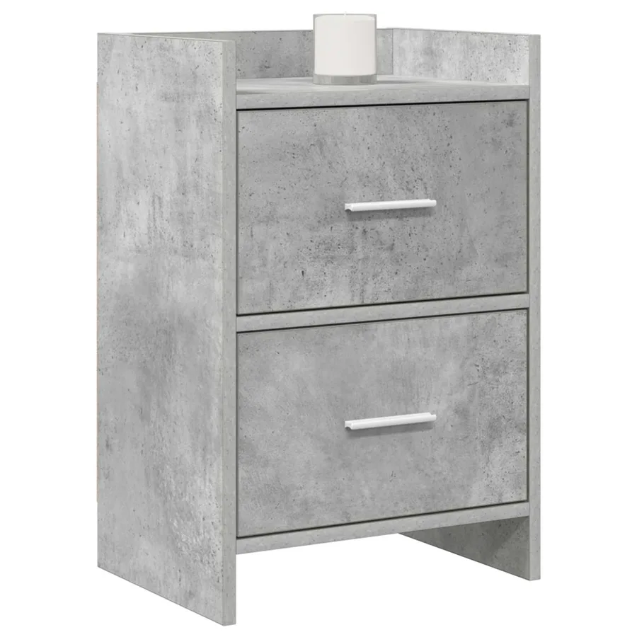 Tables de chevet 2 pcs Gris béton 40 x 30 x 60 cm - 2