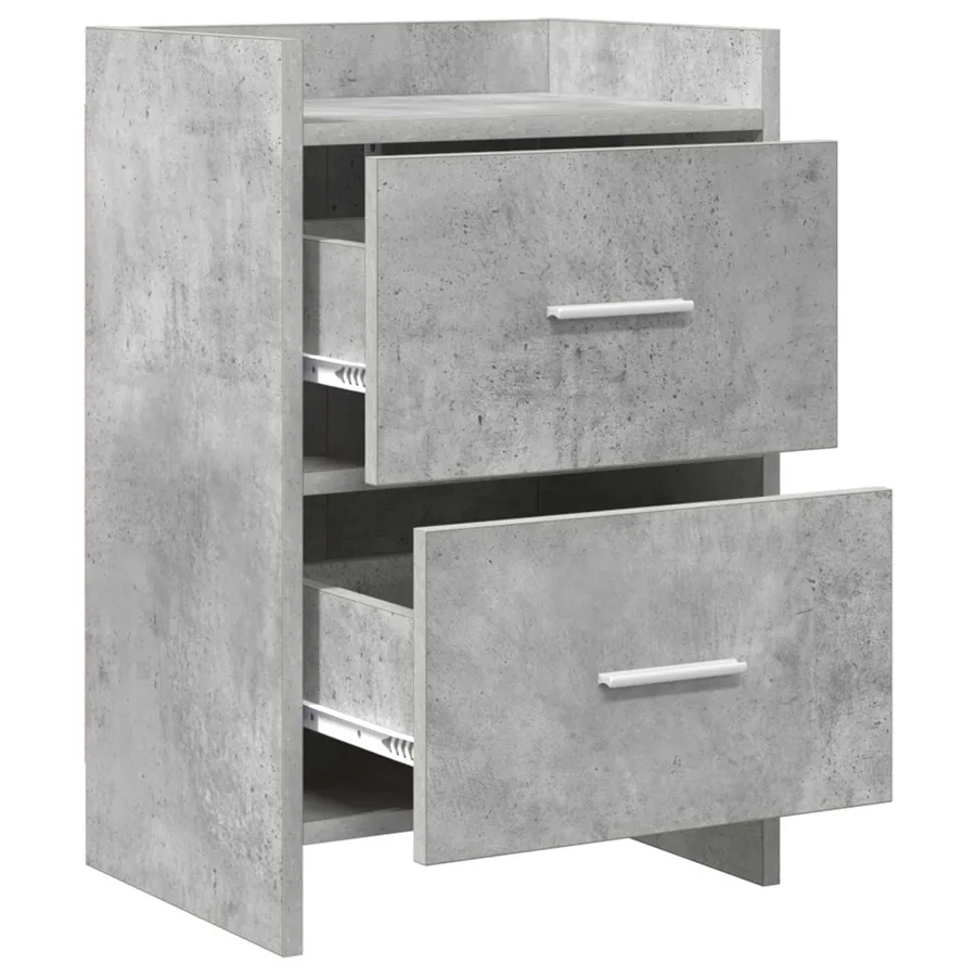 Tables de chevet 2 pcs Gris béton 40 x 30 x 60 cm - 3