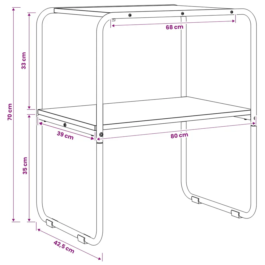 Table console Chêne artisanal 80 x 42,5 x 70 cm - 9