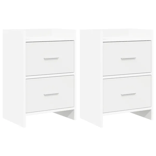 Tables de chevet 2 pcs Blanc 40 x 30 x 60 cm Bois d'ingénierie