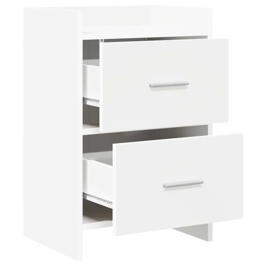 Tables de chevet 2 pcs Blanc 40 x 30 x 60 cm Bois d'ingénierie - 3