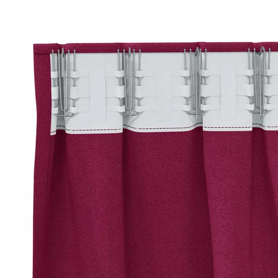 Rideaux occultants avec anneaux 2 pcs Bordeaux 140 x 140 cm - 5