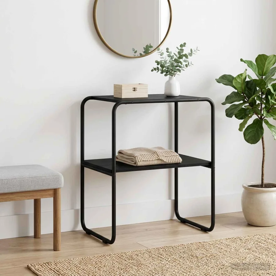 Table console Chêne noir 80 x 42,5 x 70 cm Bois d'ingénierie