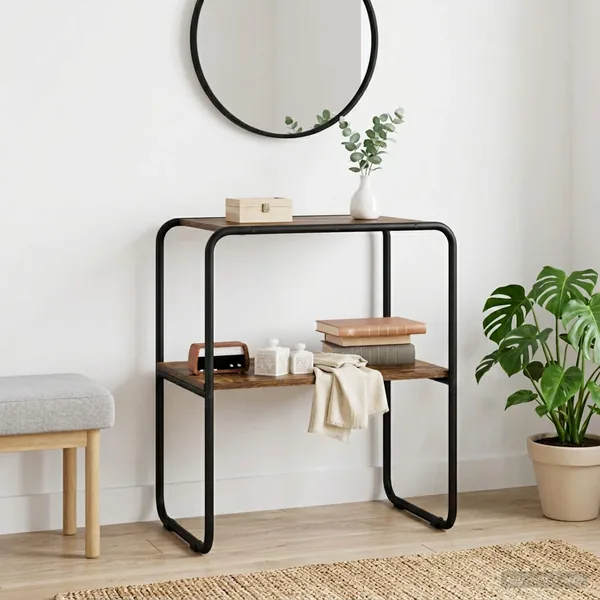 Table console Chêne fumé 80 x 42,5 x 70 cm Bois d'ingénierie