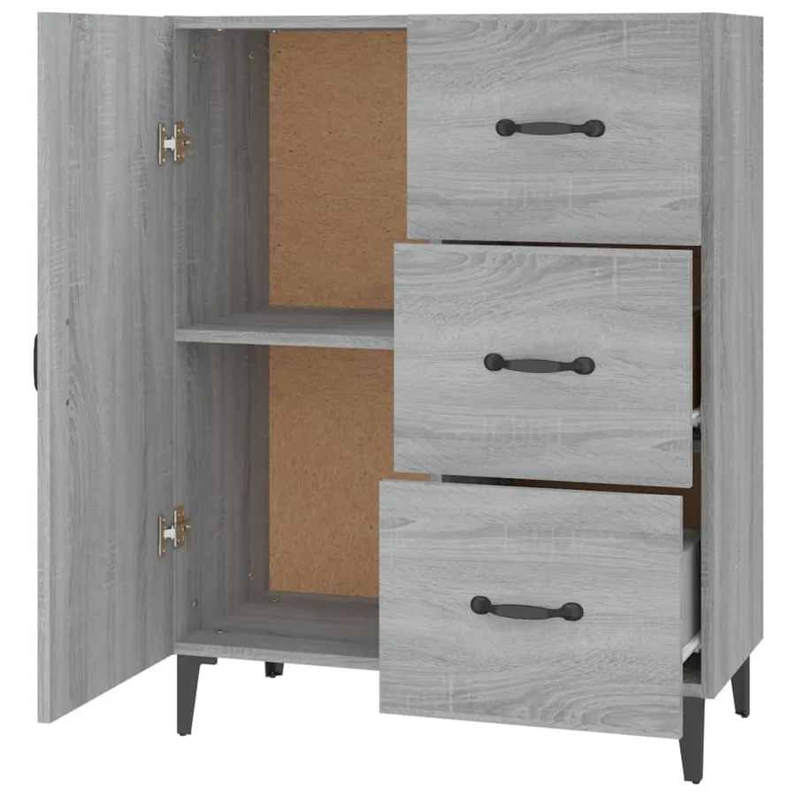Buffet sonoma gris 69,5x34x90 cm bois d'ingénierie - 7