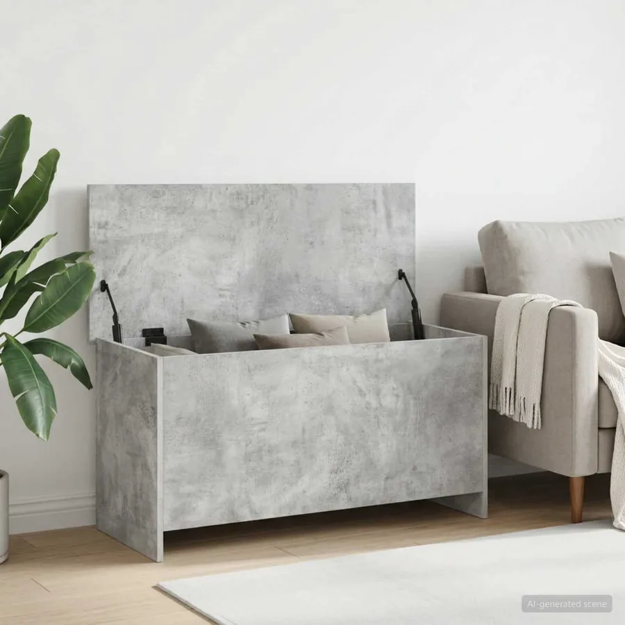 Coffre de rangement avec stockage Gris béton 100 x 40 x 50 cm