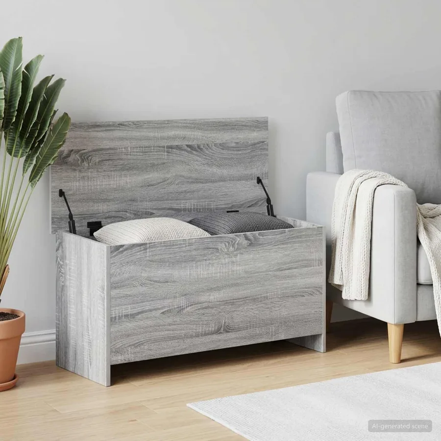 Coffre de rangement avec stockage Sonoma gris 100 x 40 x 50 cm