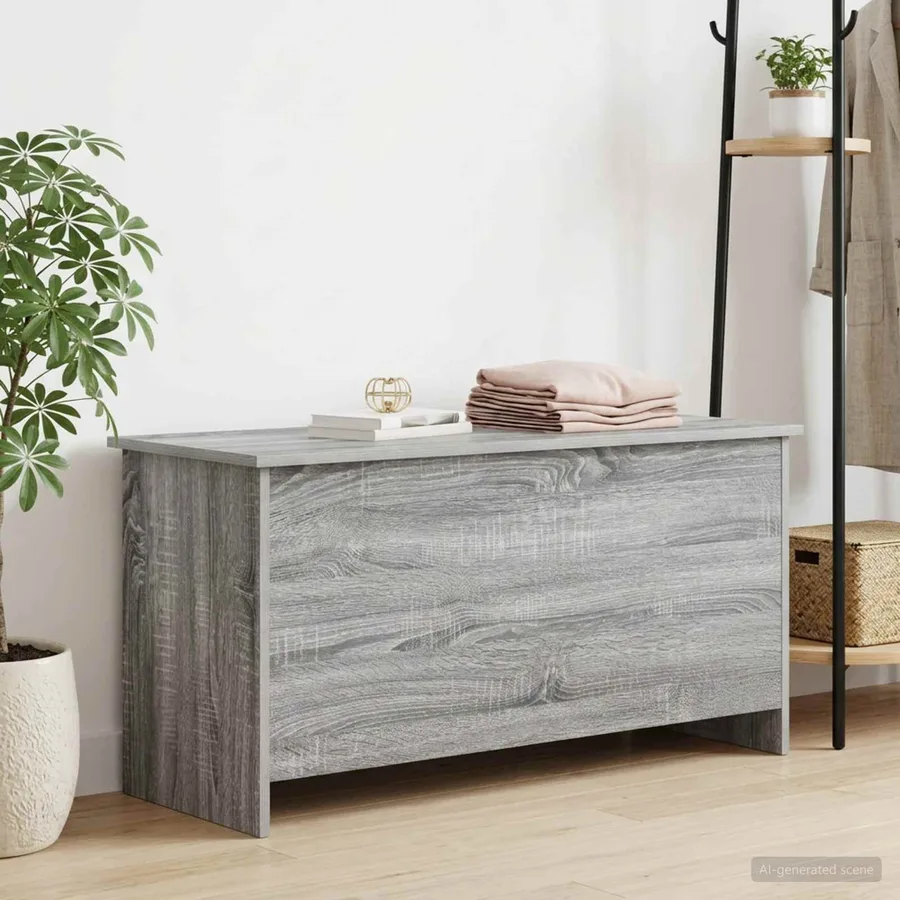 Coffre de rangement avec stockage Sonoma gris 100 x 40 x 50 cm - 4