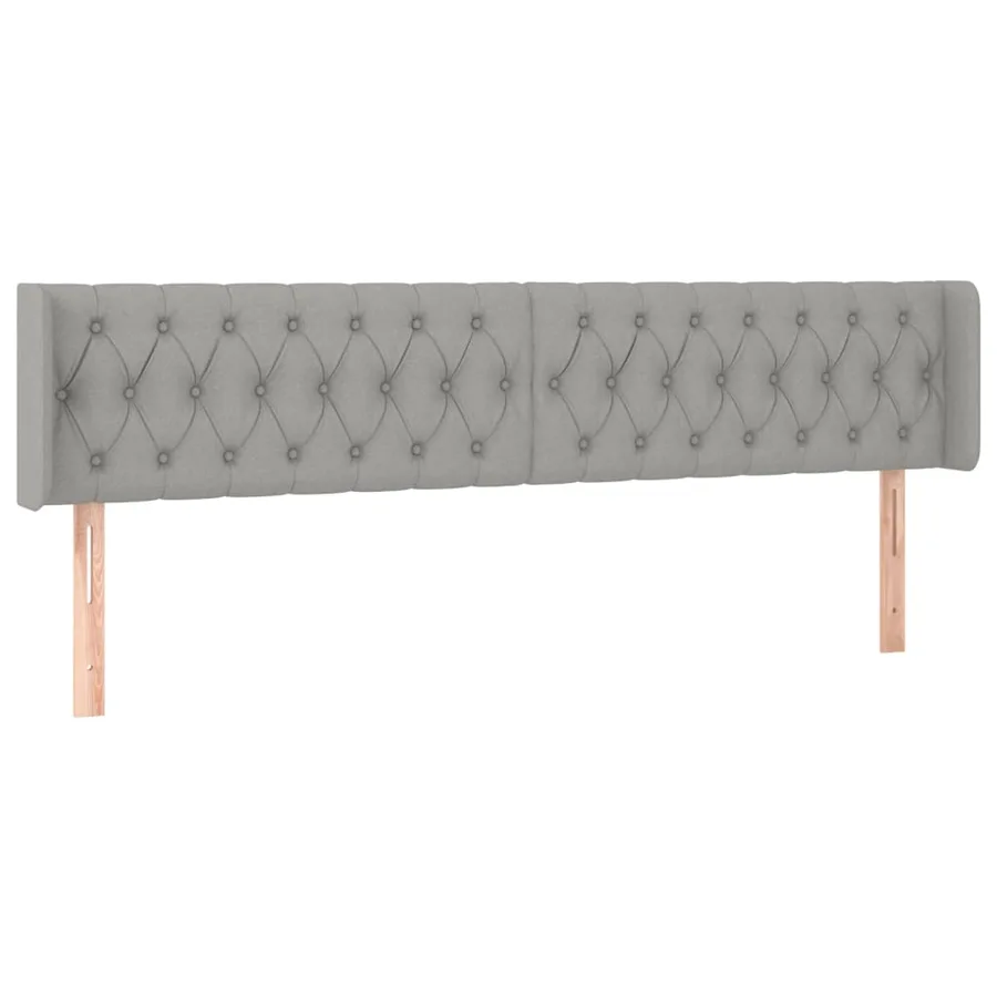 Tête de lit à LED Gris clair 183x16x78/88 cm Tissu - 3