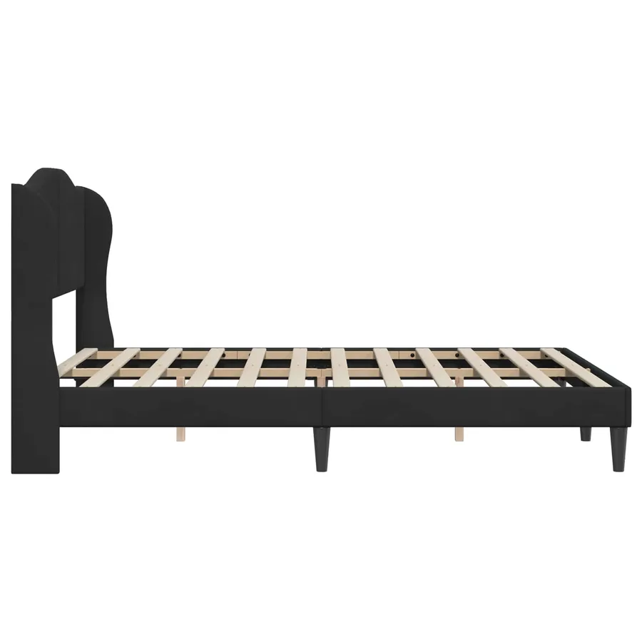 Cadre de lit avec tête de lit Noir 140 x 190 cm Velours - 5