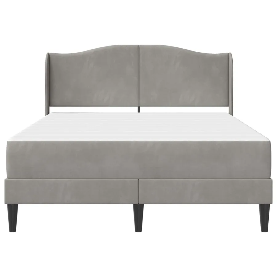 Cadre de lit avec tête de lit Gris clair 140 x 190 cm Velours - 6