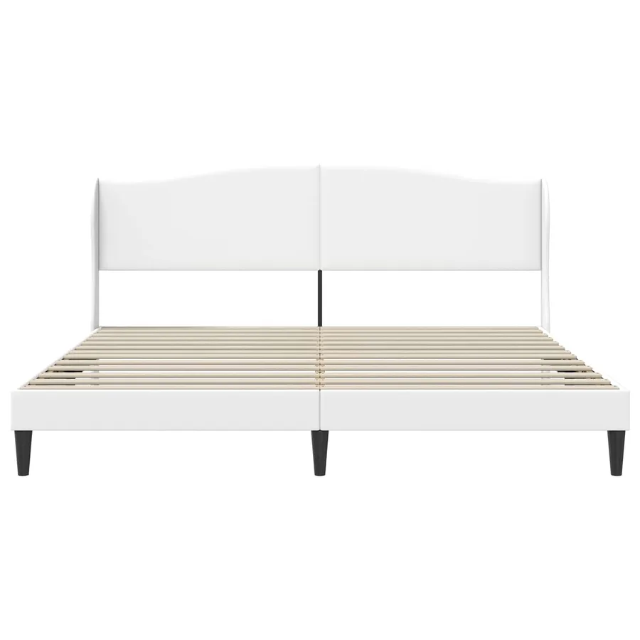 Cadre de lit avec tête de lit Blanc 200 x 200 cm Simili cuir - 4