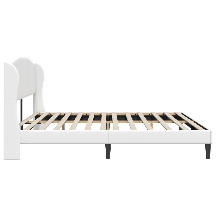 Cadre de lit avec tête de lit Blanc 200 x 200 cm Simili cuir - 5