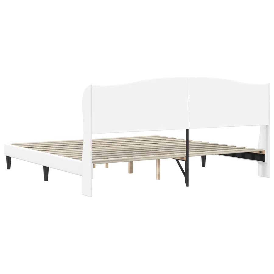 Cadre de lit avec tête de lit Blanc 200 x 200 cm Simili cuir - 6