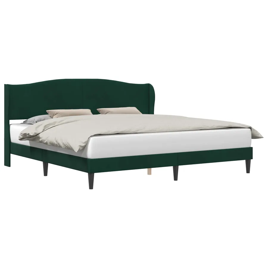 Cadre de lit avec tête de lit Vert foncé 180 x 200 cm Velours - 2