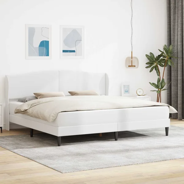 Cadre de lit avec tête de lit Blanc 200 x 200 cm Simili cuir
