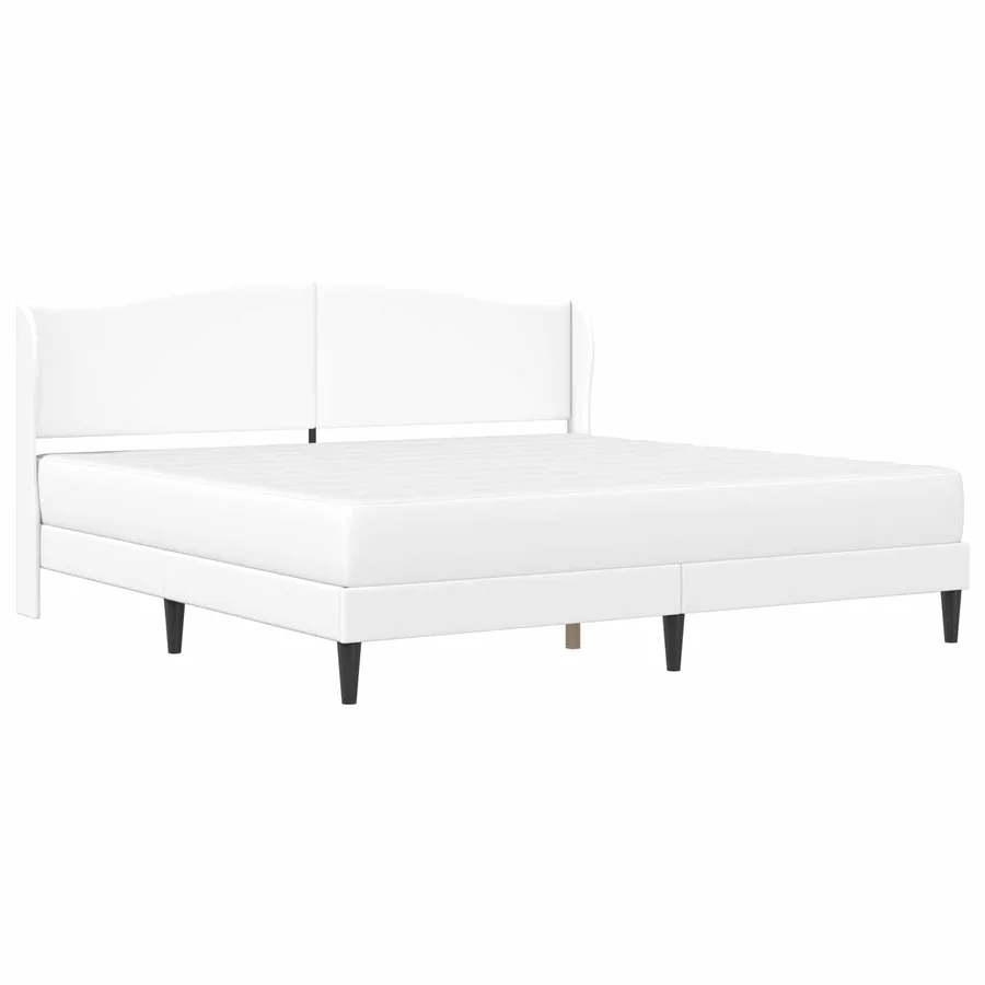Cadre de lit avec tête de lit Blanc 200 x 200 cm Simili cuir - 3