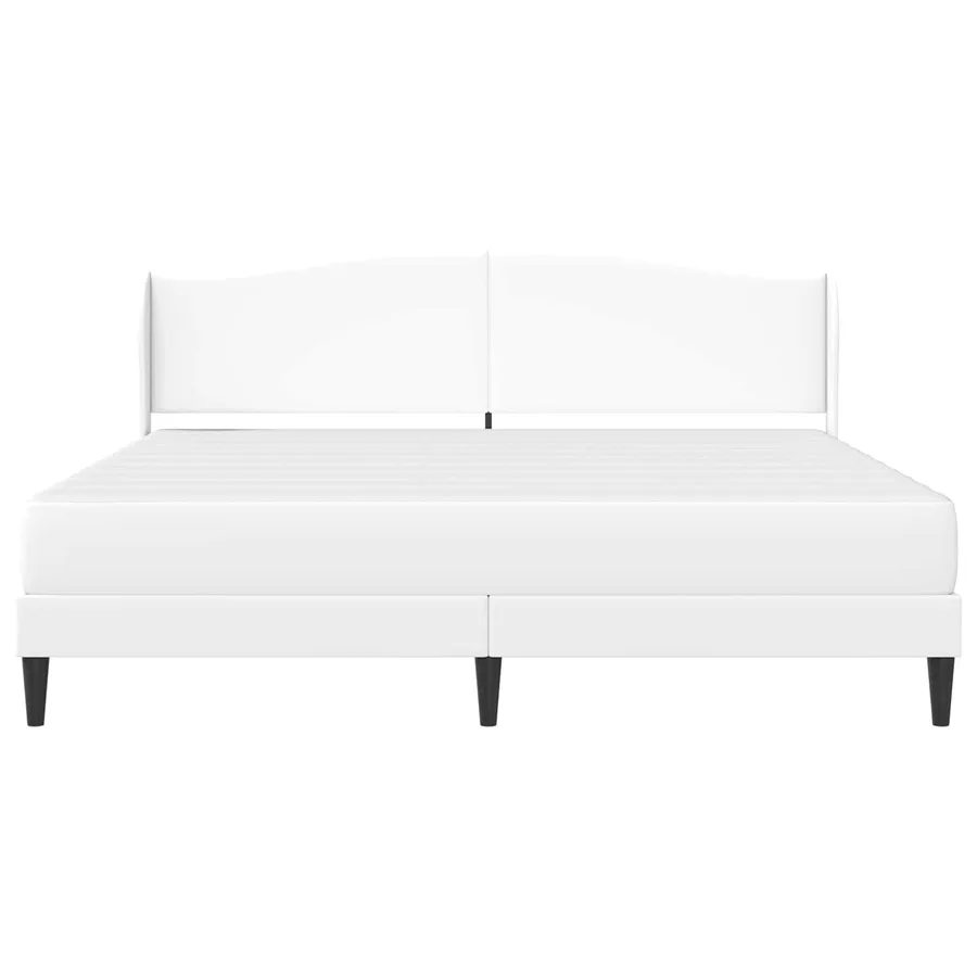 Cadre de lit avec tête de lit Blanc 200 x 200 cm Simili cuir - 6