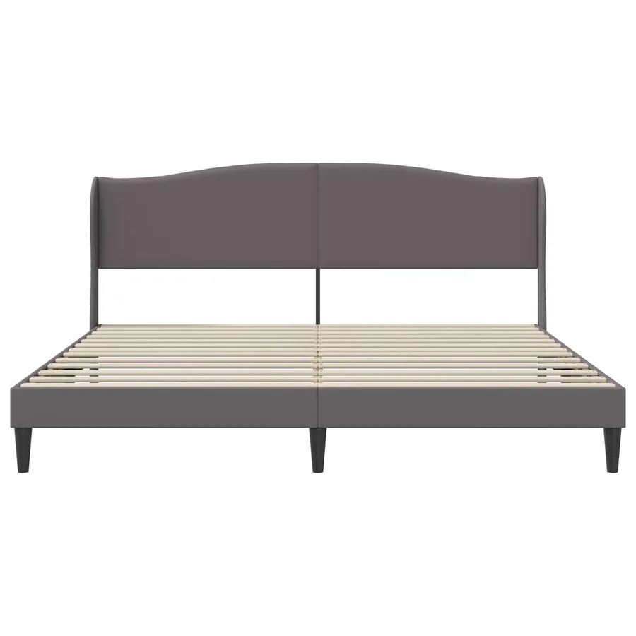 Cadre de lit avec tête de lit Gris 200 x 200 cm Simili cuir - 4