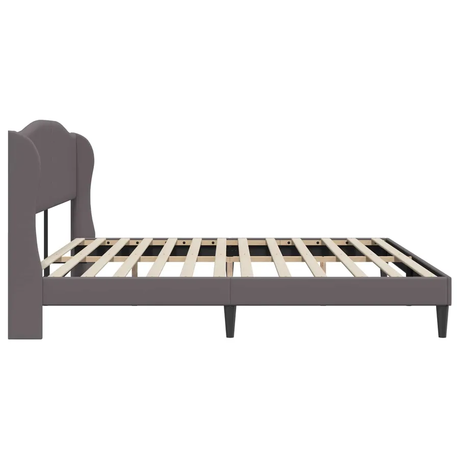 Cadre de lit avec tête de lit Gris 200 x 200 cm Simili cuir - 5