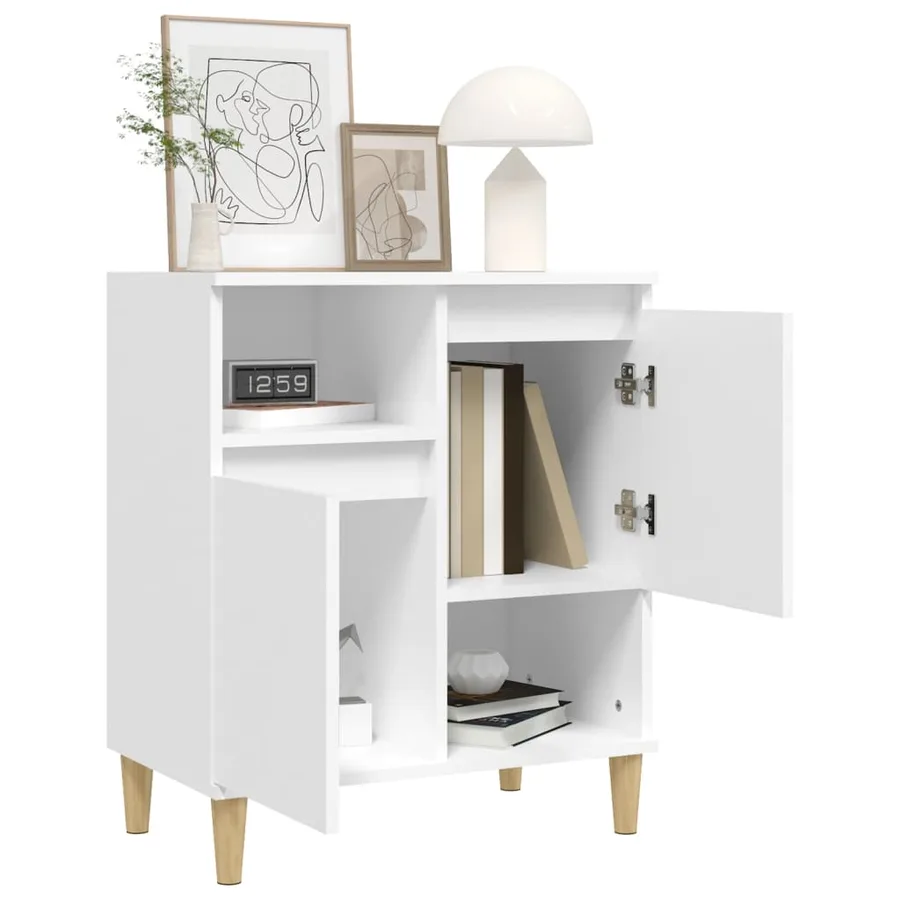 Buffet Blanc 60x35x70 cm Bois d'ingénierie - 4