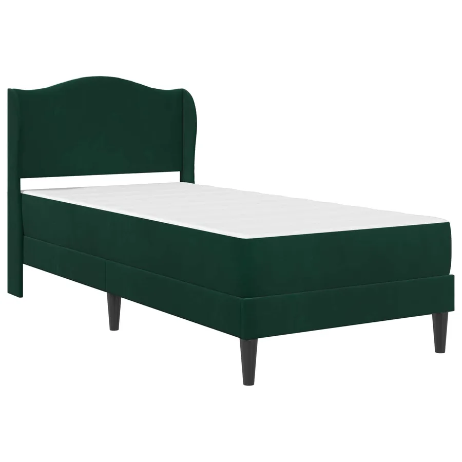 Cadre de lit avec tête de lit Vert foncé 100 x 200 cm Velours - 3