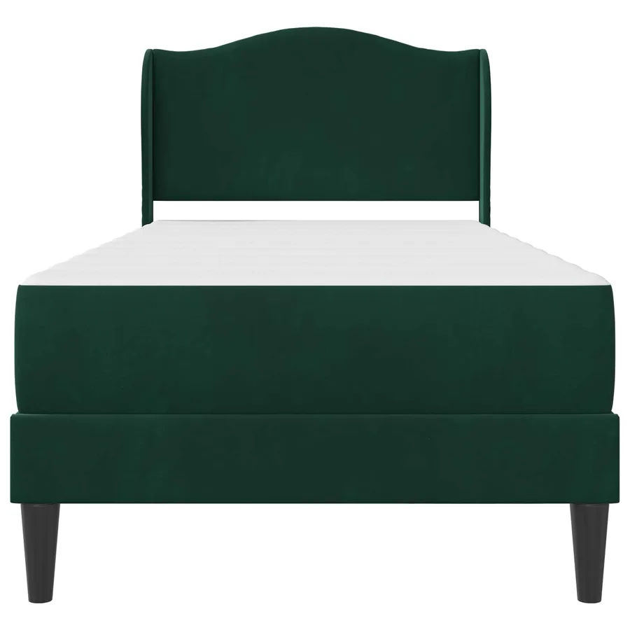Cadre de lit avec tête de lit Vert foncé 100 x 200 cm Velours - 6