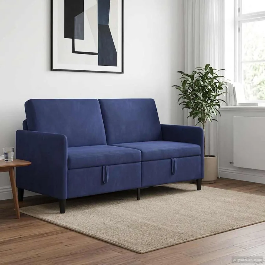 Sofa avec rangement Bleu police 172 x 78 x 87 cm Polyester