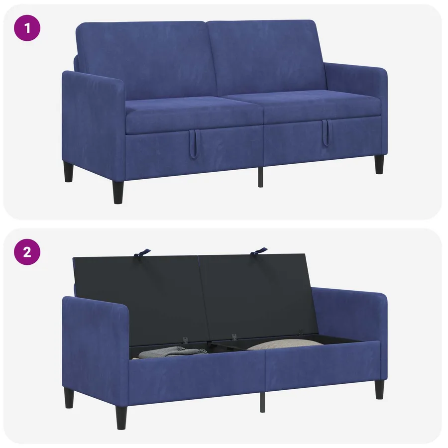 Sofa avec rangement Bleu police 172 x 78 x 87 cm Polyester - 7
